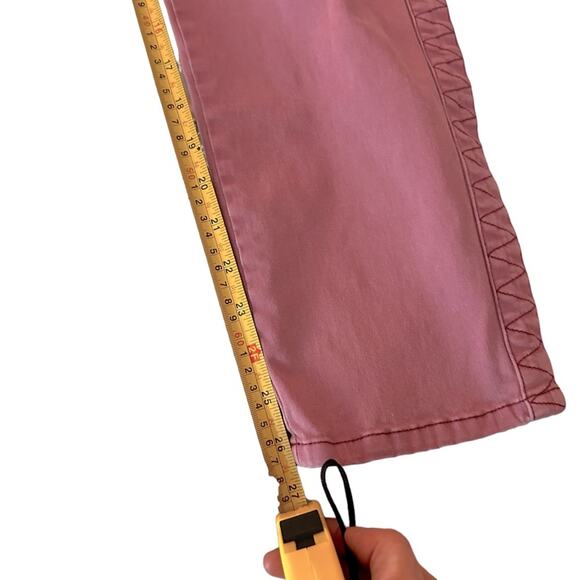 Anthropologie Mauve High Waist Crop Jeans Front Flap Design Side Stitch, 30 - Picture 5 of 8